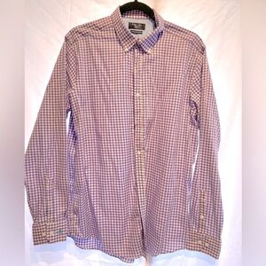 Original Penguin Heritage Slim Fit Purple /White Men's Long Sleeve Shirt